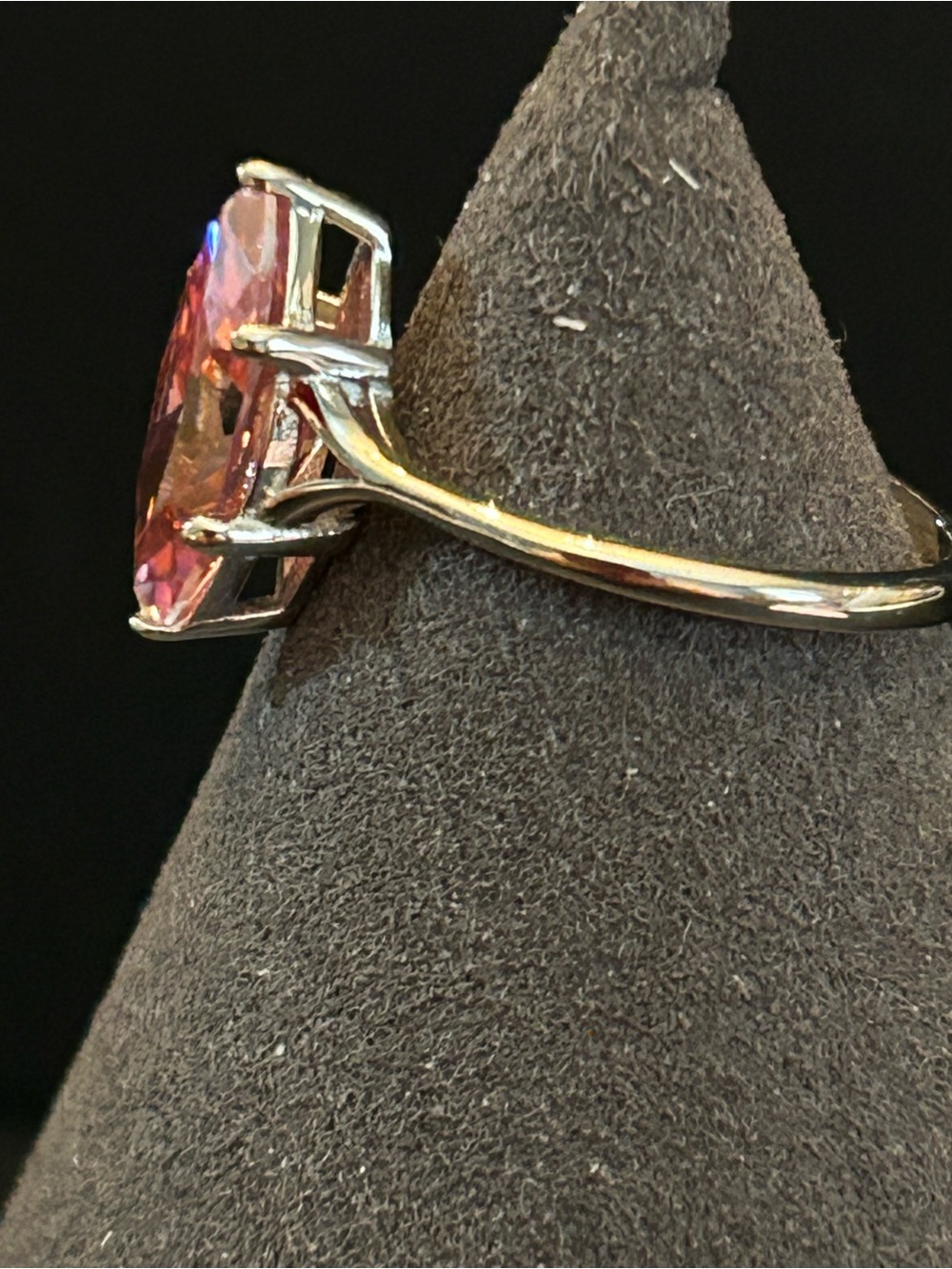 2.00CTW Pink Marquis Moissanite Solitaire Ring in 925 Sterling Silver Setting - Picture 8 of 9